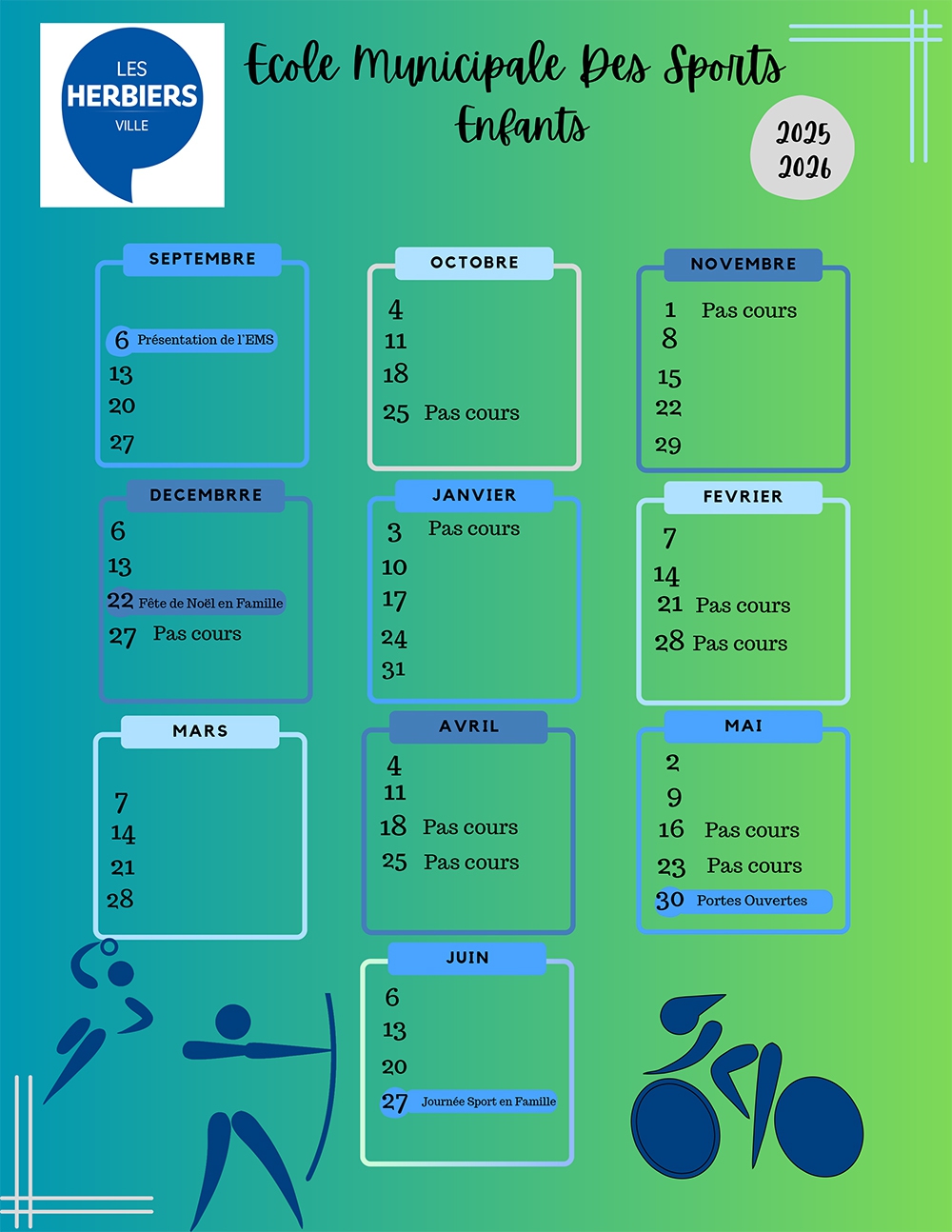Calendrier EMS 2025-2026 - ENFANTS