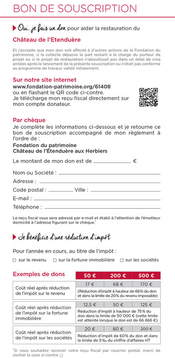 bulletin de souscription étenduère
